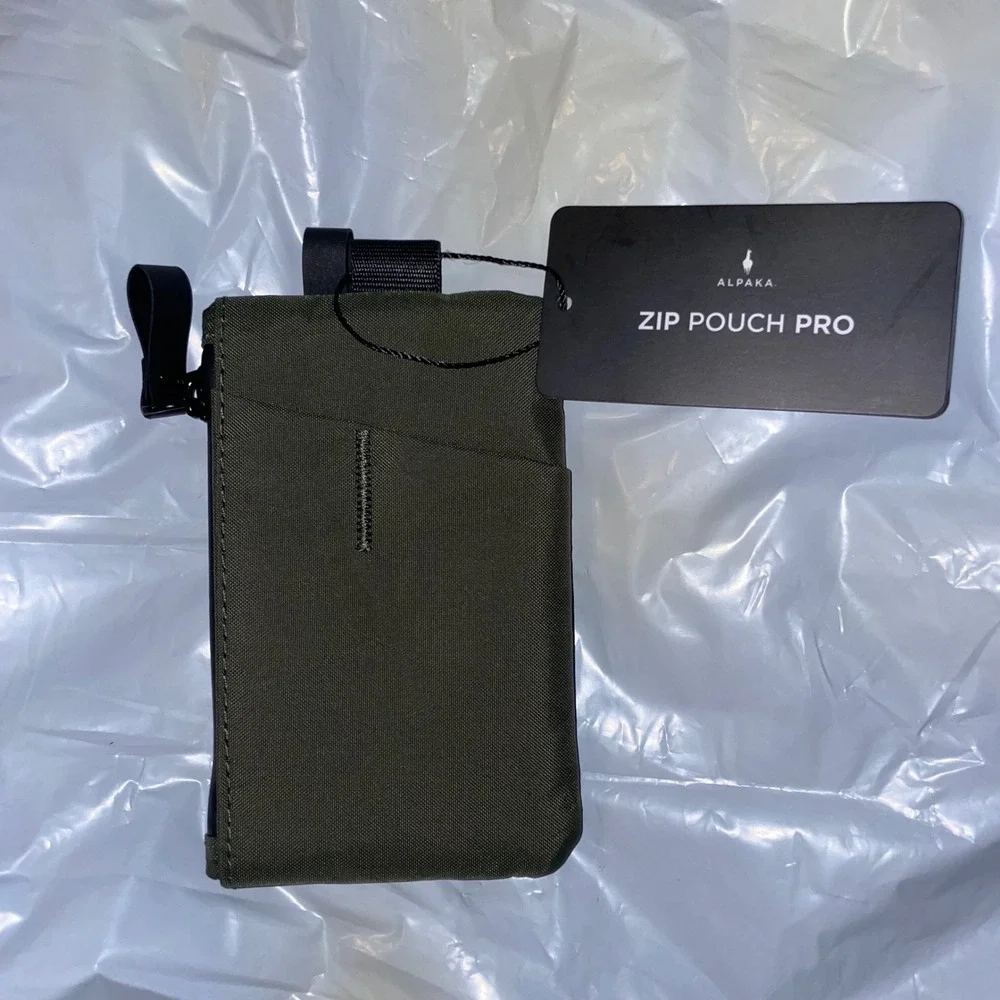 Alpaka Zip Pouch Pro Dark Green EDC Minimalist Wallet Card Holder Pouch New